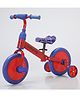 Babyhug 2 -1 Balance Bicycle 12 Inches - Red & Navy| Adjustable Seat Height| Removable Training Wheels| Removable Pedals| Puncture Proof Tyre