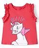 Babyhug Disney Cotton Knit Sleeveless Top with Frill Detailing & Aristocat Marie  Graphics - Red