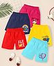 KUCHIPOO Pack of 5 Unicorn & Text Printed Shorts - Multi Colour