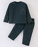 Kanvin Fleece Full Sleeves Winter Night Suit Solid Colour - Olive