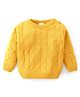 Babyhug Knitted Full Sleeves Designed Pullover Sweater - Yellow
