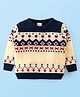 Babyhug Knit Full Sleeves Pullover with Aztec Design - Cream & Navy