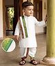Babyhug Cambric Woven Full Sleeves Solid Dhoti Kurta Set With Angavastram -  Offwhite