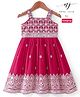 Babyhug Woven Sleeveless  Full Length Sequin Embroidered Ethnic Dress - Dark Pink