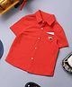 One Friday Half Sleeves Placement Animal Designed Shirt - Red