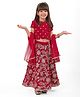 Babyhug Woven Half Sleeves Floral & Sequined Embroidered Choli Lehenga Set with Dupatta - Fuschia