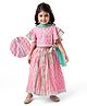 Earthy Touch Cotton Woven Flutter Sleeves Choli Lehenga Set With Dupatta Floral Print - Pink