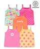 Babyhug 100% Cotton Knit Anti Bacterial Sleeveless Slips with Floral and Polka Dots Print Pack of 5 - Multicolor