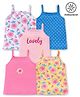 Babyhug 100% Cotton Knit Anti Bacterial Sleeveless Slips with Floral and Polka Dots Print Pack of 5 - Multicolor