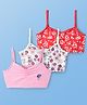 Pine Kids Cotton Sleeveless Bralettes With Floral Print Pack of 3 (Colour May Vary)