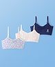 Pine Kids Cotton Sleeveless Bralettes With Floral Print Pack of 3 (Colour May Vary)