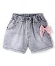 Kookie Kids Solid Shorts with Bow Applique - Black