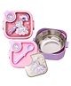 PLUSPOINT Stainless Steel Lunch Box for School Kids Unicorn Theme Microwave Safe Insulated Tiffin Box for Dry Foods Air-Tight Tiffin Box 750ML for School Boys, Girls (Tiny-Unicorn)
