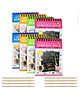 PLUSPOINT Scratch Note Books, 10 Pages Rainbow Scratch Art Book Magic Doodle Scratch Painting Sketch Art Drawing Notepads with Wooden Stylus for Kids Arts and Crafts Perfect Travel Activity (8)