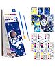 WISHKEY 2 in 1 Astronaut Water Coloring Book, Watercolor Painting Books with 2 Paint Brush, Activity Books, DIY Bookmark for Kids, 20 Sheets Magic Water Book for Kids,  (Pack of 1)