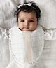Choko Baby Bib Set with Adjustable Soft Dori, Matching Headband and Pacifier Clip Holder - White