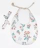 Choko Baby Bib with Adjustable Soft Dori and Matching Headband Set - White