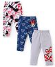 Babyhug Single Jersey Knit Full Length Leggings With Minnie Mouse Print Pack of 3 - Multicolor