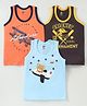 Teddy Sinker Sleeveless T-Shirts Vehicle Print Pack of 3 - Multicolour