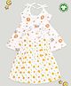 Kidbea Extra Soft Muslin Cotton Pack Of 2 Sleeveless Animals & Chick Assorted Print Dresses - White & Yellow