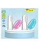 Joy Buzz Baby Silicone Fingure Brush With Case Pack of 2 - White & Blue