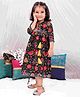 KID1 Three Fourth Sleeves Floral Printed Dress - Black