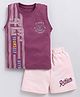 CUTOPIES Cotton Fresh Text Printed Tee & Shorts Set - Magenta