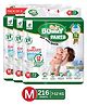 BUMMY PANTS Baby Diapers - Ultra Dry & Comfortable with 5D Cross Core Technology, 360° Soft Elastic Waistband & Up to 12-Hour Absorption | M | Pack of 3 | 216 Pieces
