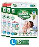 Bummy Pants  Super Dry Baby Diaper in Large size, 90 Count, 5D Core, Anti-Rash Layer, 12Hrs Protection, 9-14kg  Pack of 3