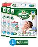 BUMMY PANTS Baby Diapers - Ultra Dry & Comfortable with 5D Cross Core Technology, 360° Soft Elastic Waistband & Up to 12-Hour Absorption | L | Pack of 3 | 126 Pieces