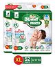 BUMMY PANTS Baby Diapers - Ultra Dry & Comfortable with 5D Cross Core Technology, 360° Soft Elastic Waistband & Up to 12-Hour Absorption | XL | Pack of 2 | 52 Pieces