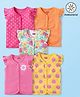 Babyhug 100% Cotton Antibacterial Half Sleeves Front Open Vest Floral Print Pack of 5 - Multicolour