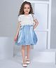 Peppermint Half Sleeves Frill Detailed Dress - Blue