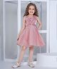 Peppermint One Shoulder Floral Applique Party Wear Dress - Peach