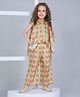 Peppermint Sleeveless Abstract Printed Coordinating Top & Pant Set - Multi Colour