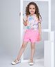 Peppermint Half Sleeves Floral Printed Top with Bow Applique Detailed Shorts - Multi Colour