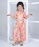 Peppermint Half Sleeves Floral Printed Coordinating Top With Pant - Multi Color