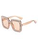 Priaansha Creations Crystal Oversized Square Sunglasses - Brown