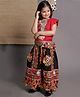 Banjara India Half Sleeves Kutch Work Embroidered & Mirror Work Embellished Coordinating Lehenga Choli Set - Black