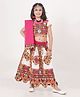 Banjara India Half Sleeves Kutch Work Embroidered & Mirror Work Embellished Coordinating Lehenga Choli Set - White