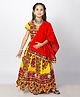 Banjara India Half Sleeves Kutch Work Embroidered & Mirror Work Embellished Coordinating Lehenga Choli Set - Yellow