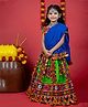 Banjara India Half Sleeves Kutch Work Embroidered & Mirror Work Embellished Coordinating Lehenga Choli Set - Green