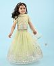 Babyhug Woven Half Sleeves Choli Lehenga & Dupatta Set with Floral Embroidery - Yellow
