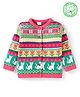 Babyhug Cotton Knitted Full Sleeves Front Open Sweater With Cat Design - Dark Pink