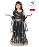 Babyhug  Sleeveless Sequenced Corddori   Embroidered Choli Lehenga & Frill Net Dupatta Set- Black