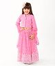 Babyhug Three Fourth Sleeves Sequin Embroidered Choli &  Lehenga Set with Dupatta - Pink