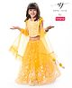 Babyhug Sleeveless Sequined  Floral Embroidered Choli Lehenga Set with Dupatta - Yellow