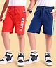 Honeyhap 100% Cotton Knee Length Bermuda  With Bio Finish Pack of 2 - Red & Blue