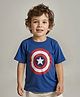 Babyhug Marvel Cotton Knit Half Sleeves T-Shirt with Avengers Graphics - Navy Blue