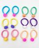 Lime By Manika Set Of 12 Pom Pom Embellished Rubber Bands -  Multi Colour